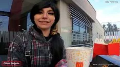 Play Illustrious latina youtuber goes to mcdonald's and ends up with sauce over her - "it's real big, put allmatter in me" - preview