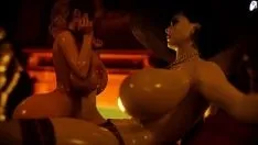 播放 (4k) 迪米特雷斯库·富塔 (dimitrescu futa) 女士插入一个拥有迷人屁股的女孩的肛门，她的灰色大阴茎和精液在里面 | 3d 无尽