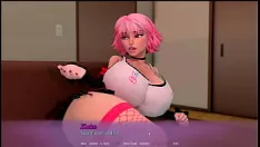 再生 夏の欲望 [エロゲームポルノプレイ] エピソード1 裸でバスルームにいる義母を覗き見る